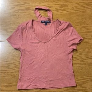 Pink Choker Short Sleeve Shirt